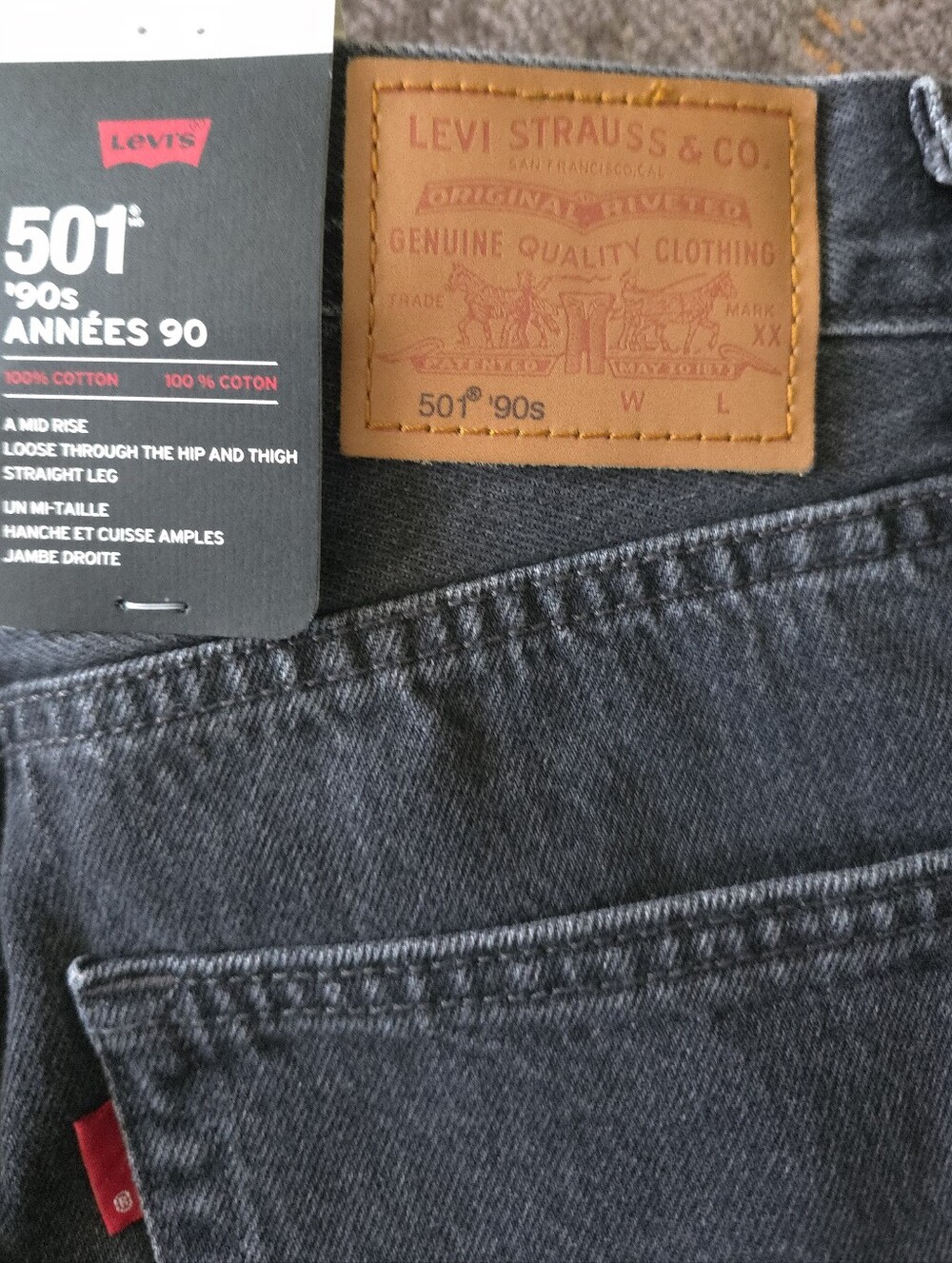 Levis 501 '90s Embellished Black Denim Jeans - Picture 8 of 11